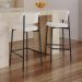 Banqueta Alta Bar Estofada Kit 2 Ella M25 Linho Palha - Mpozenato