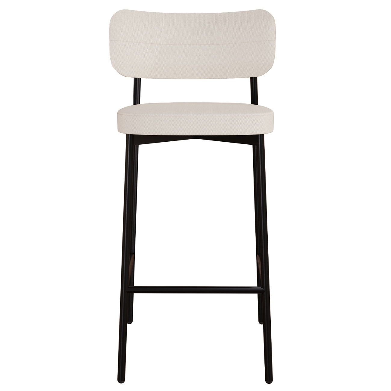 Banqueta Alta Bar Estofada Kit 2 Ella M25 Linho Palha - Mpozenato