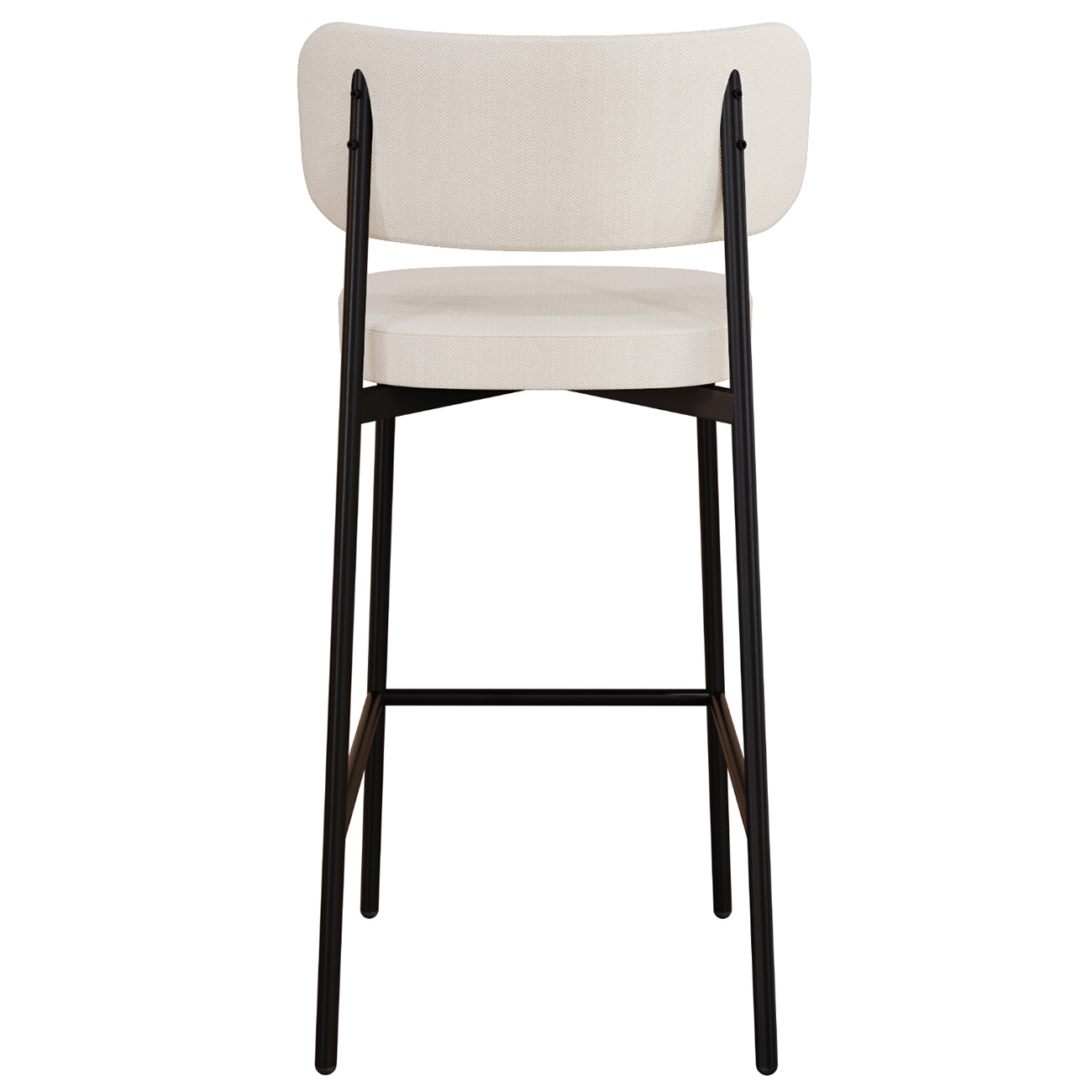 Banqueta Alta Bar Estofada Kit 2 Ella M25 Linho Palha - Mpozenato