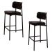 Banqueta Alta Bar Estofada Kit 2 Ella M25 Sintético Preto - Mpozenato