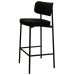 Banqueta Alta Bar Estofada Kit 4 Ella M25 Linho Preto - Mpozenato