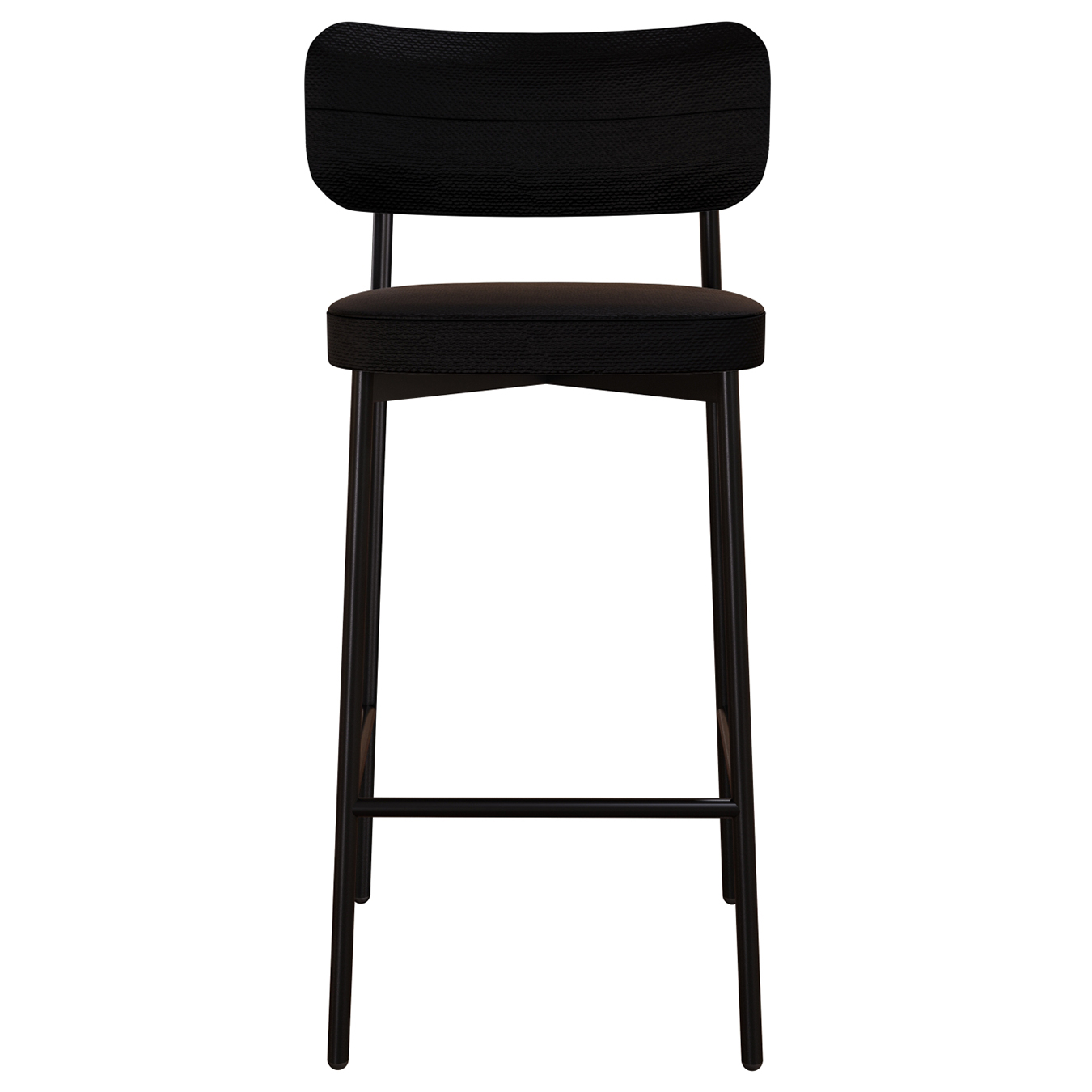 Banqueta Alta Bar Estofada Kit 4 Ella M25 Linho Preto - Mpozenato