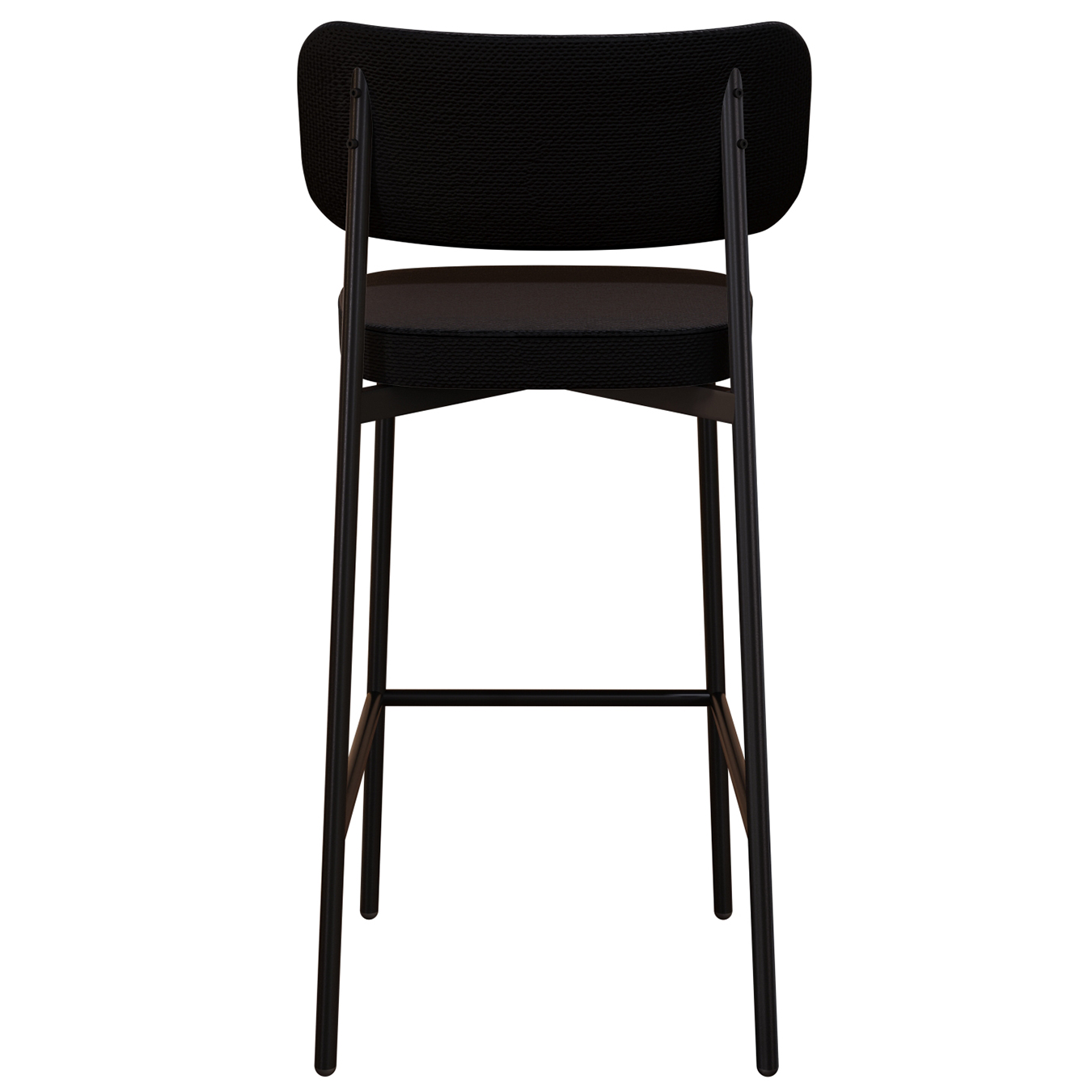 Banqueta Alta Bar Estofada Kit 4 Ella M25 Linho Preto - Mpozenato