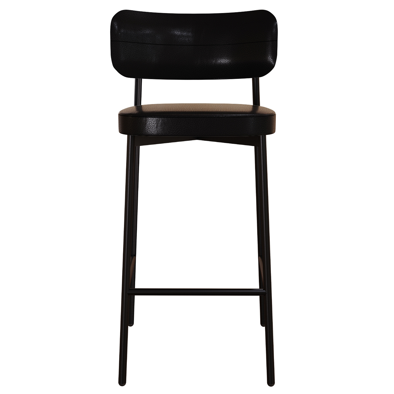 Banqueta Alta Bar Estofada Kit 6 Ella M25 Sintético Preto - Mpozenato