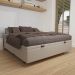 Base Box Baú para Cama Casal 138x188cm Liz S05 Sintético Bege - Mpozenato
