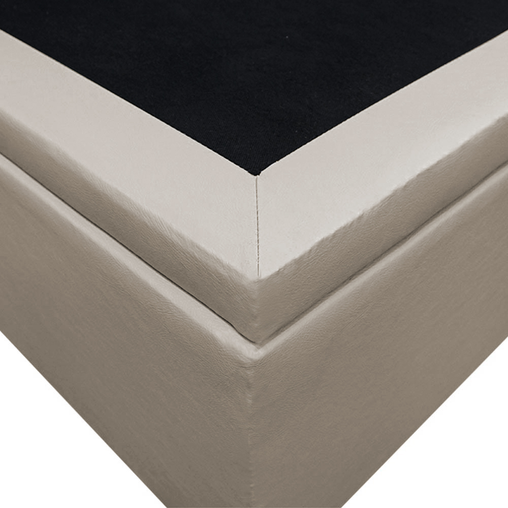 Base Box Baú para Cama Casal 138x188cm Liz S05 Sintético Bege - Mpozenato