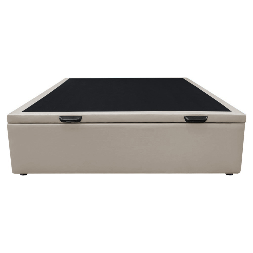 Base Box Baú para Cama Casal 138x188cm Liz S05 Sintético Bege - Mpozenato
