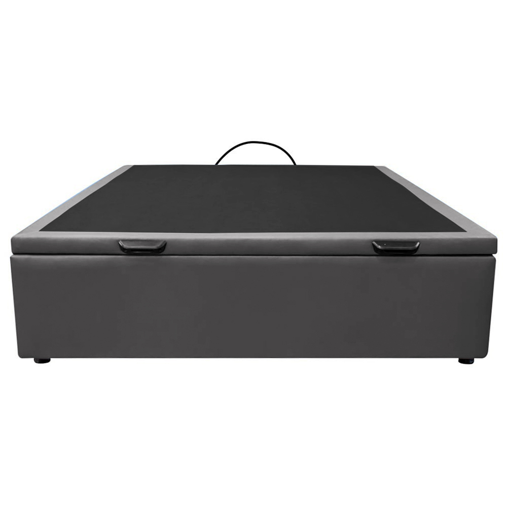 Base Box Baú para Cama Casal 138x188cm Liz S05 Sintético Cinza - Mpozenato