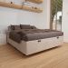 Base Box Baú para Cama Casal 138x188cm Liz S05 Suede Bordado Bege - Mpozenato