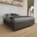 Base Box Baú para Cama Casal 138x188cm Liz S05 Suede Bordado Cinza - Mpozenato