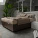 Base Box Baú para Cama Casal Queen 158x198cm Bipartido Liz S05 Sintético Marrom - Mpozenato