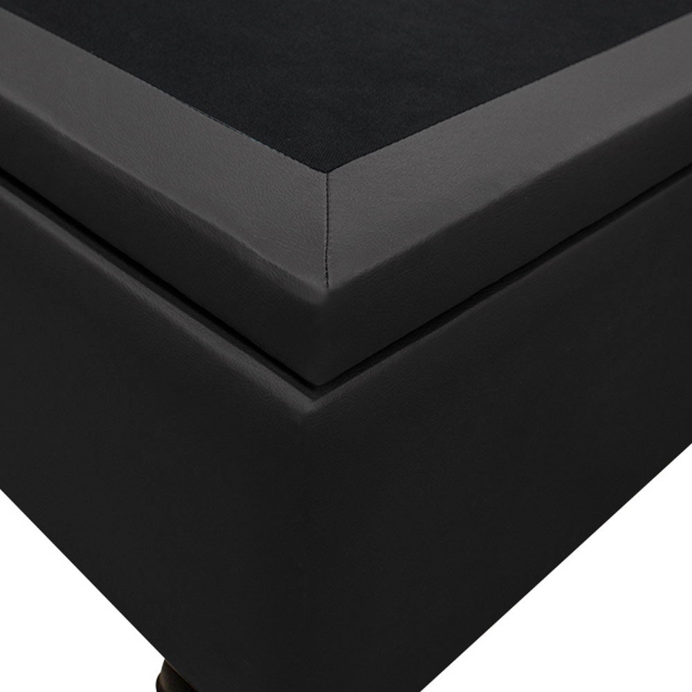Base Box Baú para Cama Casal Queen 158x198cm Bipartido Liz S05 Sintético Preto - Mpozenato