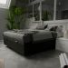 Base Box Baú para Cama Casal Queen 158x198cm Bipartido Liz S05 Suede Bordado Preto - Mpozenato