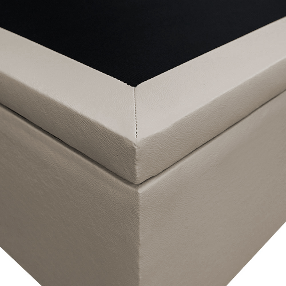 Base Box Baú para Cama Solteiro 88x188cm Liz S05 Sintético Bege - Mpozenato