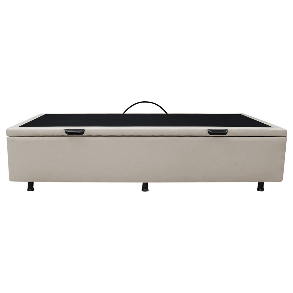 Base Box Baú para Cama Solteiro 88x188cm Liz S05 Sintético Bege - Mpozenato