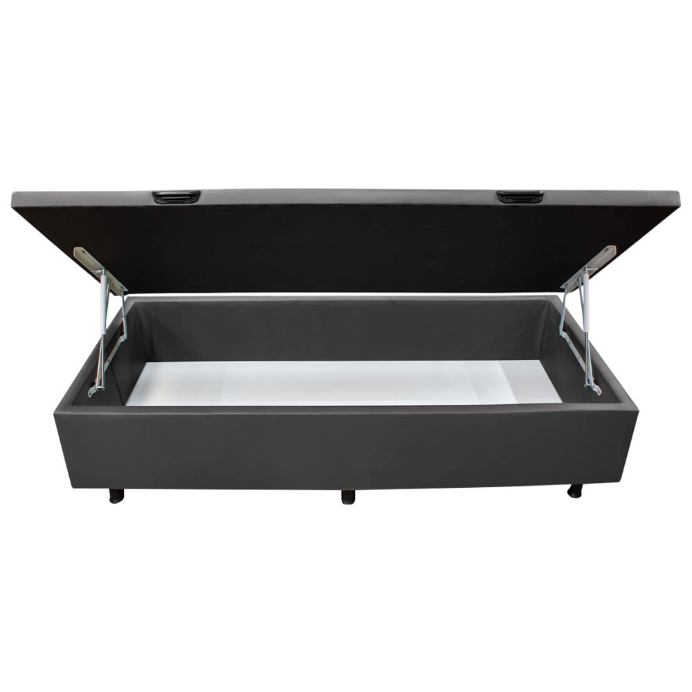 Base Box Baú para Cama Solteiro 88x188cm Liz S05 Sintético Cinza - Mpozenato