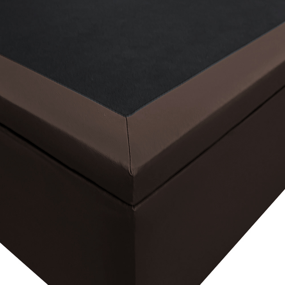 Base Box Baú para Cama Solteiro 88x188cm Liz S05 Sintético Marrom - Mpozenato