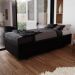Base Box Baú para Cama Solteiro 88x188cm Liz S05 Suede Bordado Preto - Mpozenato