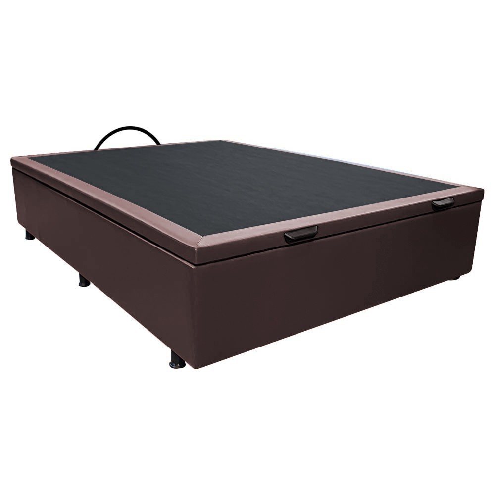 Base Box Baú para Cama Viúva 128x188cm Liz S05 Sintético Marrom - Mpozenato