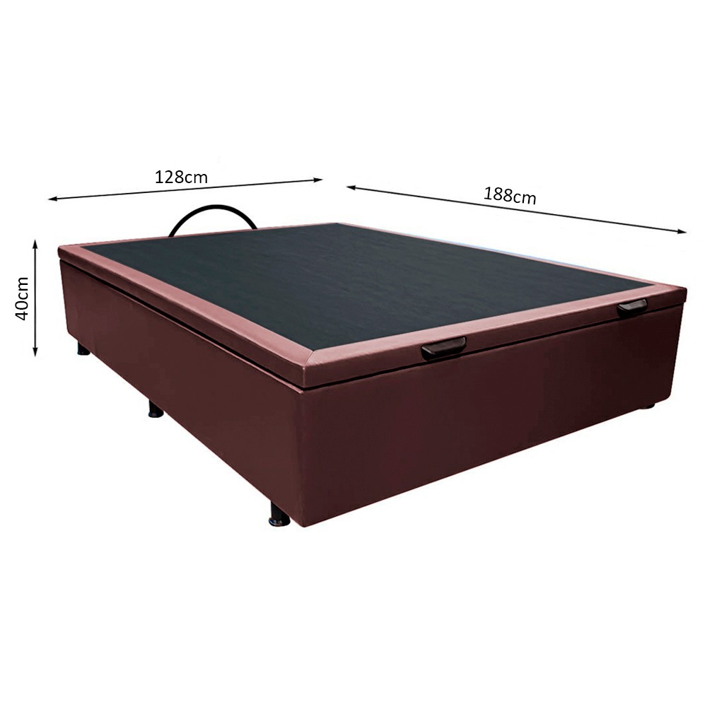 Base Box Baú para Cama Viúva 128x188cm Liz S05 Sintético Marrom - Mpozenato