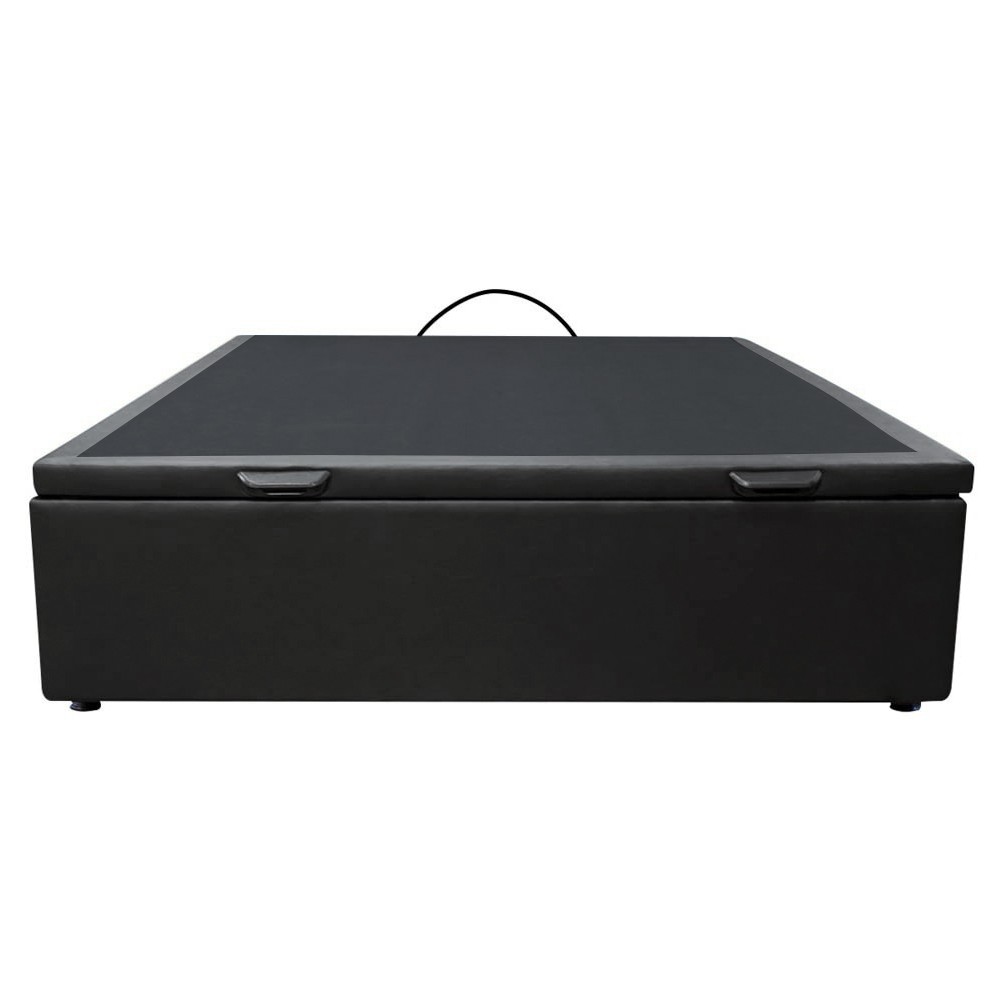 Base Box Baú para Cama Viúva 128x188cm Liz S05 Sintético Preto - Mpozenato