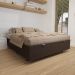 Base Box Baú para Cama Viúva 128x188cm Liz S05 Suede Bordado Marrom - Mpozenato