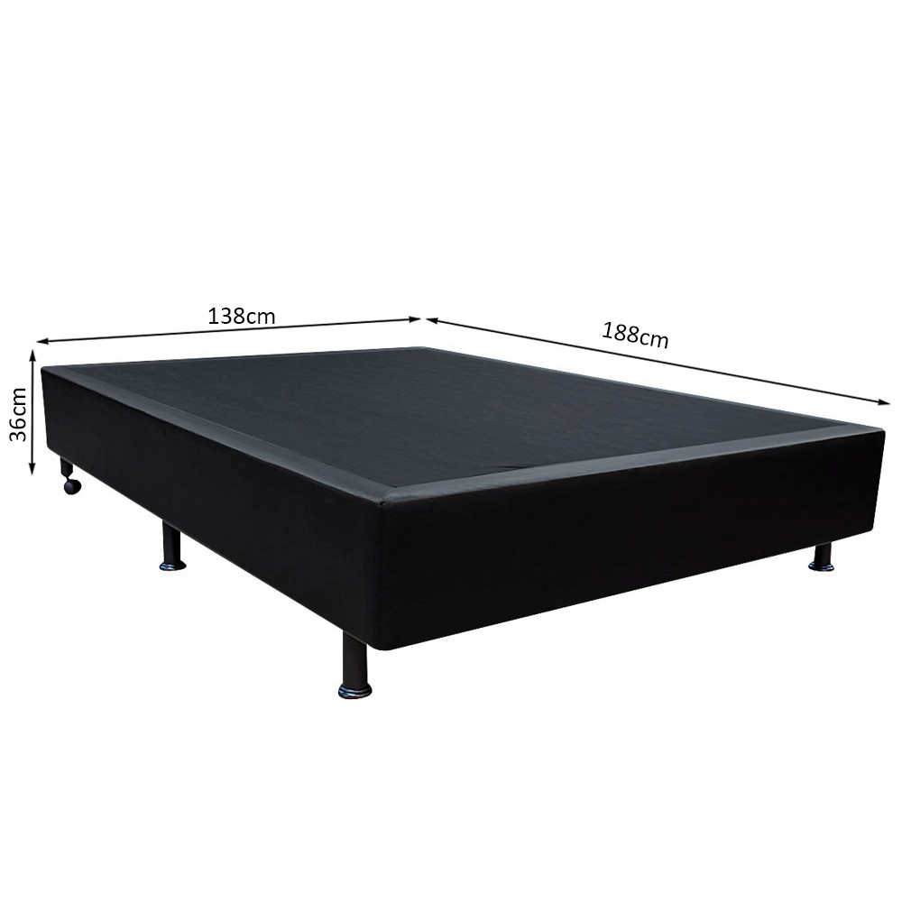 Base Box para Cama Casal 138x188cm Liz S05 Sintético Preto - Mpozenato