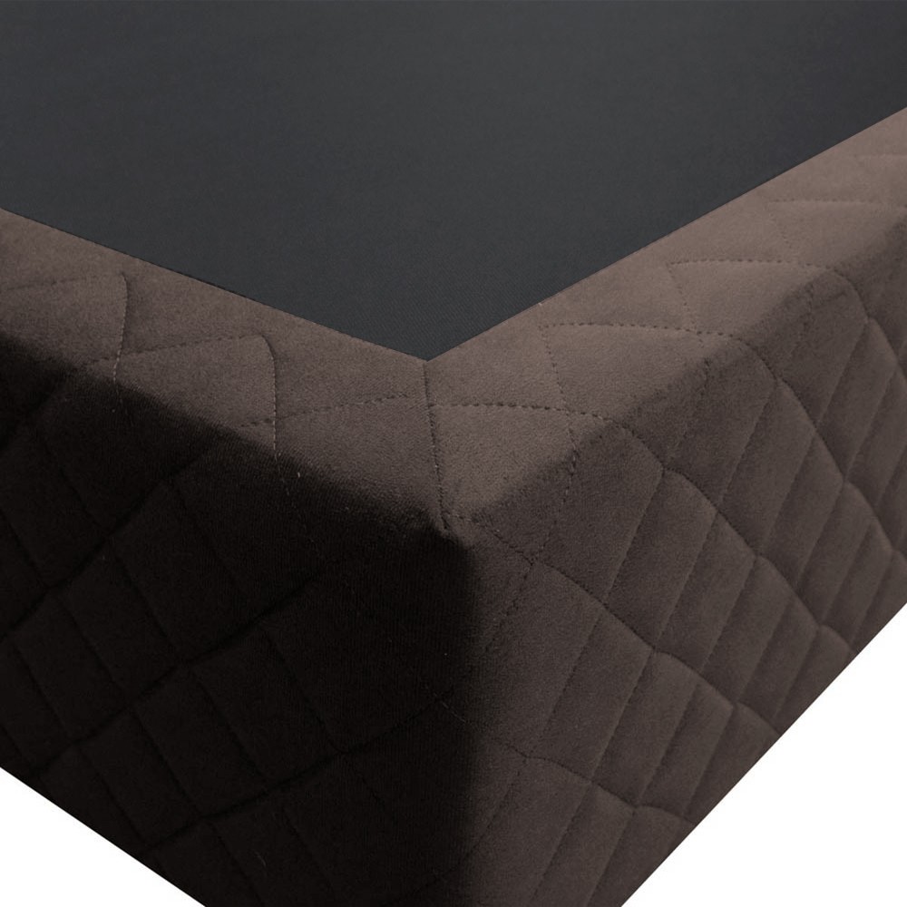 Base Box para Cama Casal 138x188cm Liz S05 Suede Bordado Marrom - Mpozenato