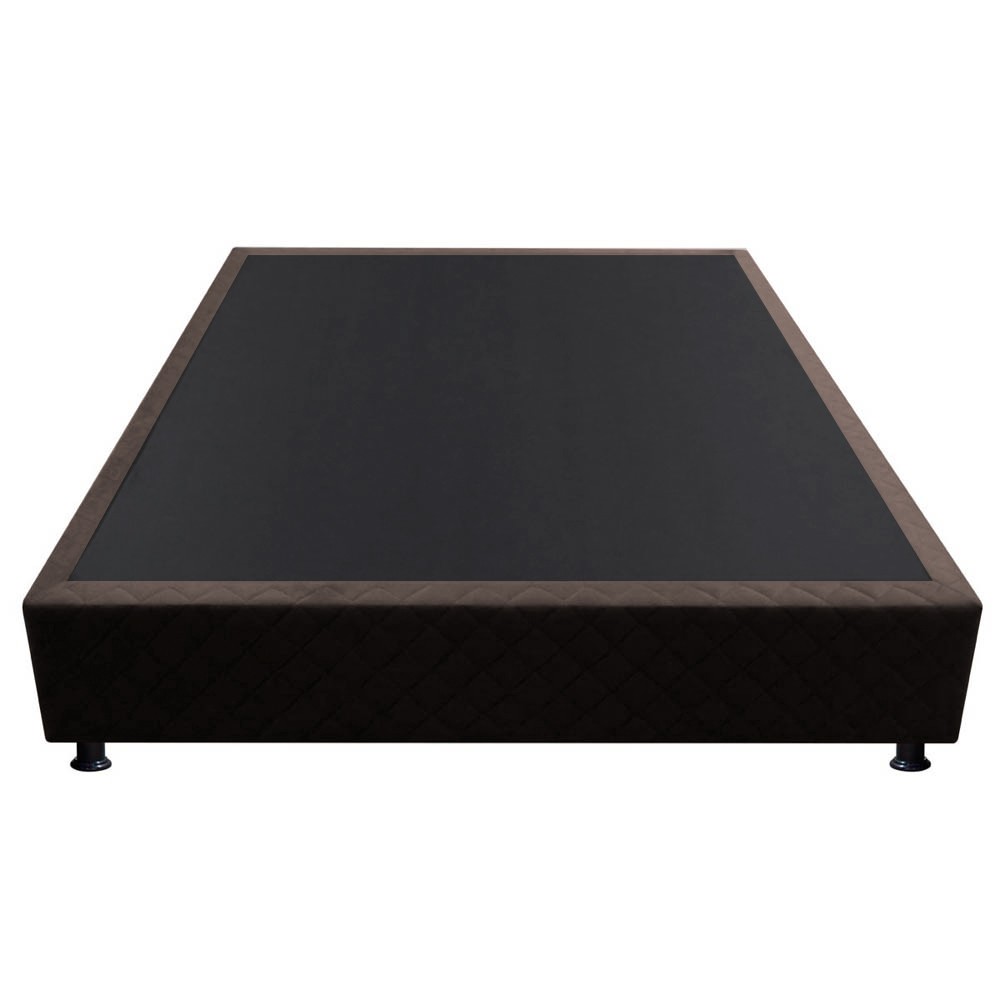 Base Box para Cama Casal 138x188cm Liz S05 Suede Bordado Marrom - Mpozenato