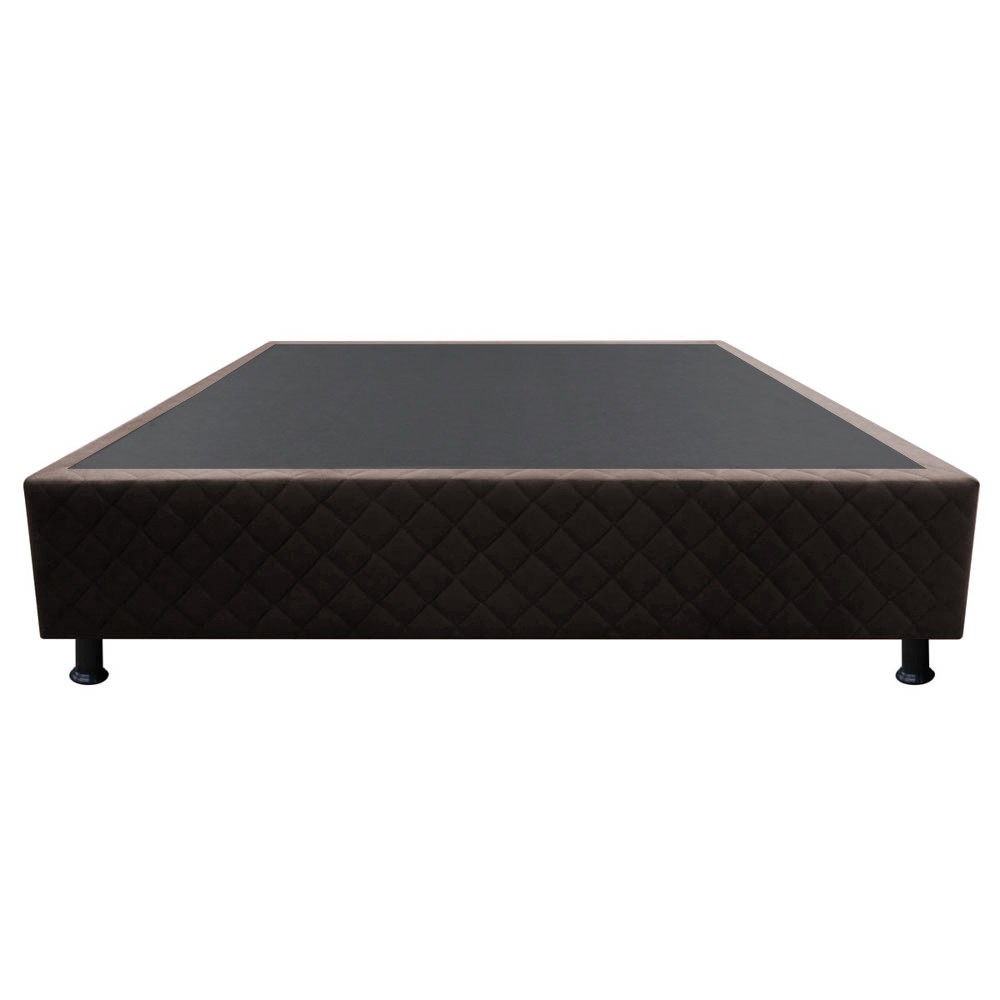 Base Box para Cama Casal 138x188cm Liz S05 Suede Bordado Marrom - Mpozenato