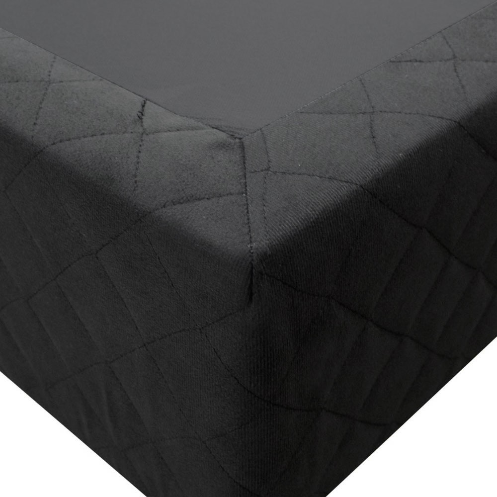 Base Box para Cama Casal 138x188cm Liz S05 Suede Bordado Preto - Mpozenato