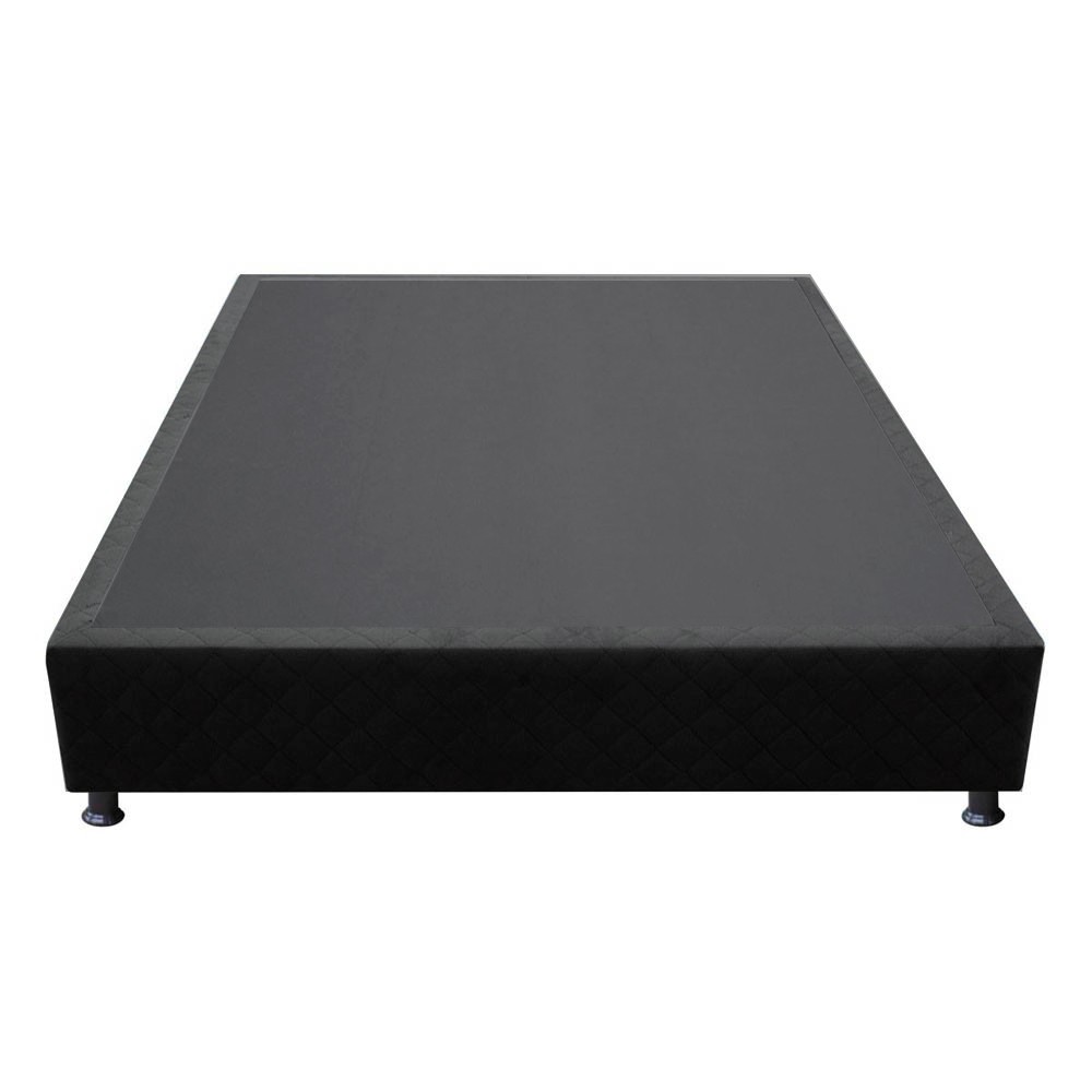 Base Box para Cama Casal 138x188cm Liz S05 Suede Bordado Preto - Mpozenato