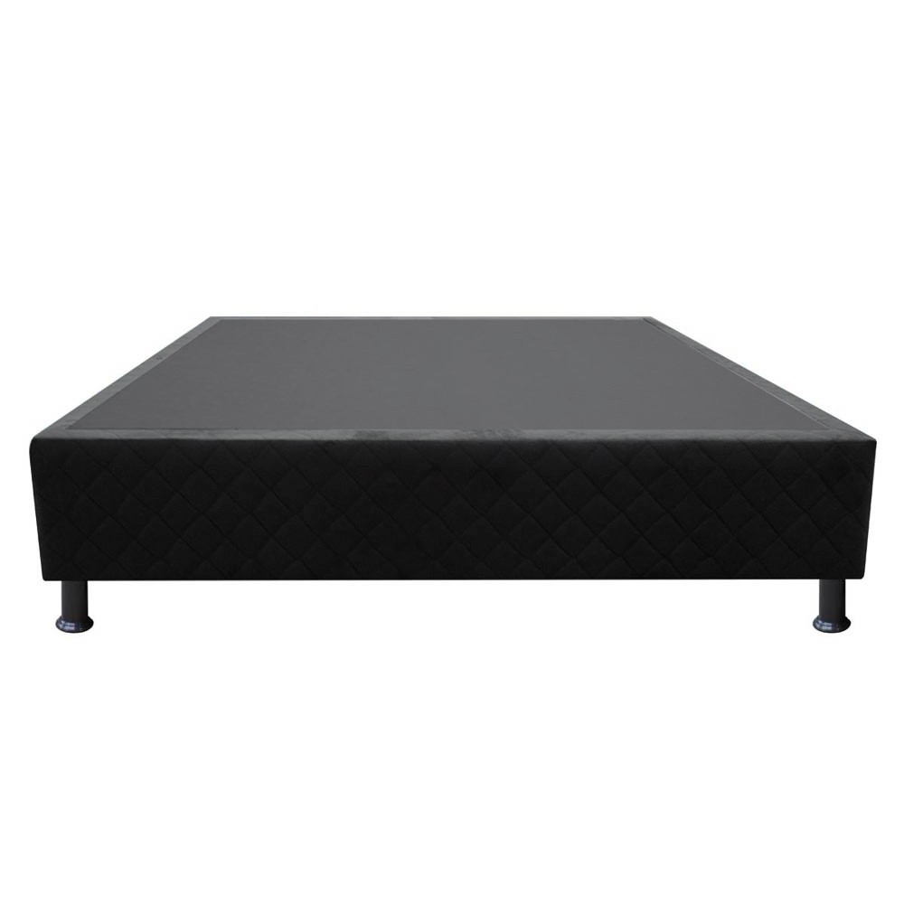 Base Box para Cama Casal 138x188cm Liz S05 Suede Bordado Preto - Mpozenato