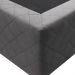 Base Box para Cama Casal King 192x203cm Bipartido Liz S05 Suede Bordado Cinza - Mpozenato