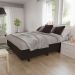 Base Box para Cama Casal King 192x203cm Bipartido Liz S05 Suede Bordado Preto - Mpozenato
