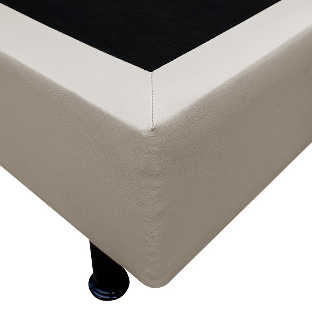 Base Box para Cama Casal Queen 158x198cm Bipartido Liz S05 Sintético Bege - Mpozenato