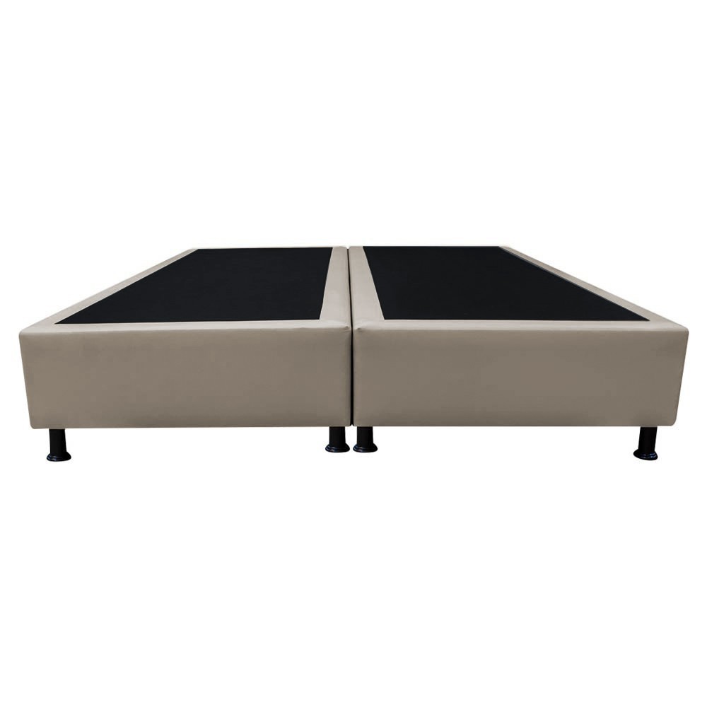 Base Box para Cama Casal Queen 158x198cm Bipartido Liz S05 Sintético Bege - Mpozenato