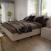 Base Box para Cama Casal Queen 158x198cm Bipartido Liz S05 Suede Bordado Bege - Mpozenato