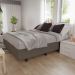 Base Box para Cama Casal Queen 158x198cm Bipartido Liz S05 Suede Bordado Cinza - Mpozenato