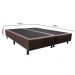 Base Box para Cama Casal Queen 158x198cm Bipartido Liz S05 Suede Bordado Marrom - Mpozenato