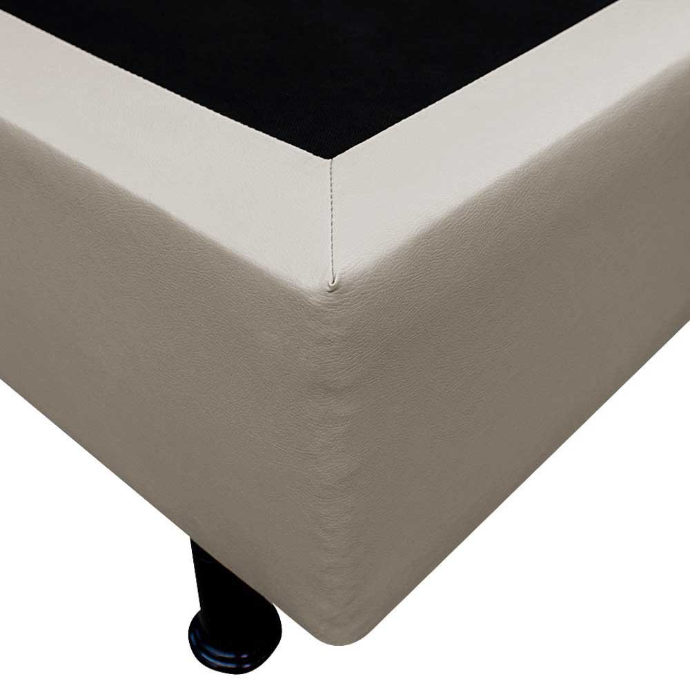 Base Box para Cama Solteiro 88x188cm Liz S05 Sintético Bege - Mpozenato