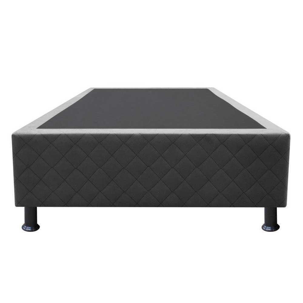 Base Box para Cama Solteiro 88x188cm Liz S05 Suede Bordado Cinza - Mpozenato