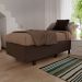 Base Box para Cama Solteiro 88x188cm Liz S05 Suede Bordado Marrom - Mpozenato