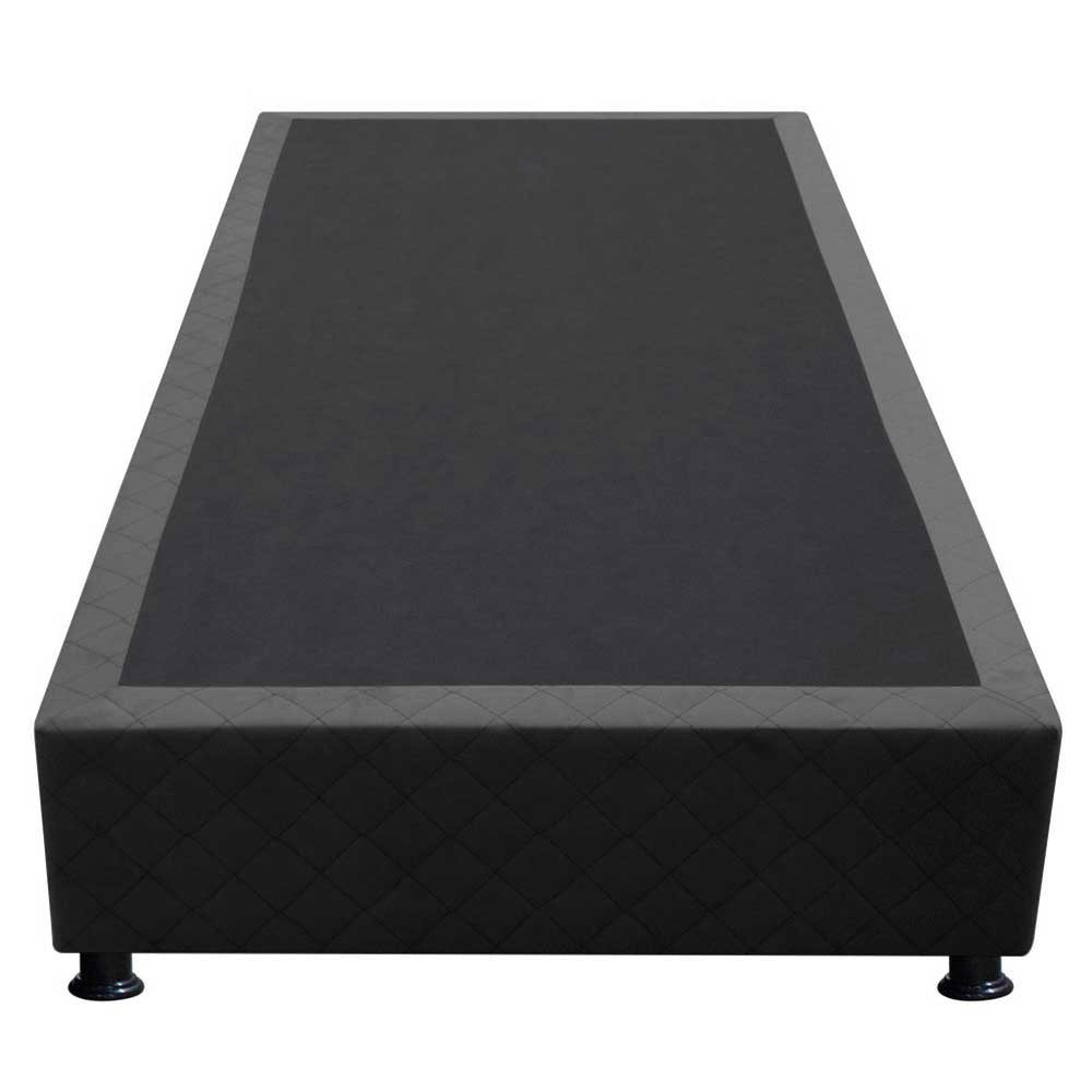 Base Box para Cama Solteiro 88x188cm Liz S05 Suede Bordado Preto - Mpozenato