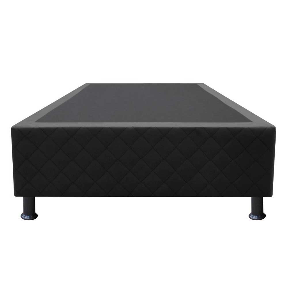 Base Box para Cama Solteiro 88x188cm Liz S05 Suede Bordado Preto - Mpozenato