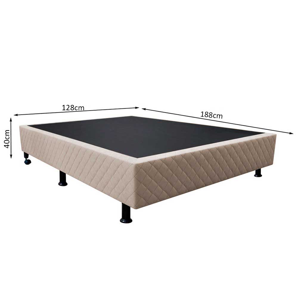 Base Box para Cama Viúva 128x188cm Liz S05 Sintético Bege - Mpozenato