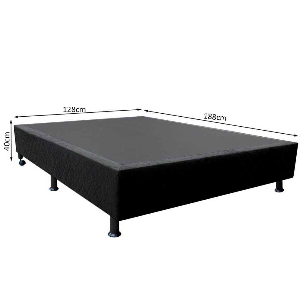 Base Box para Cama Viúva 128x188cm Liz S05 Sintético Preto - Mpozenato