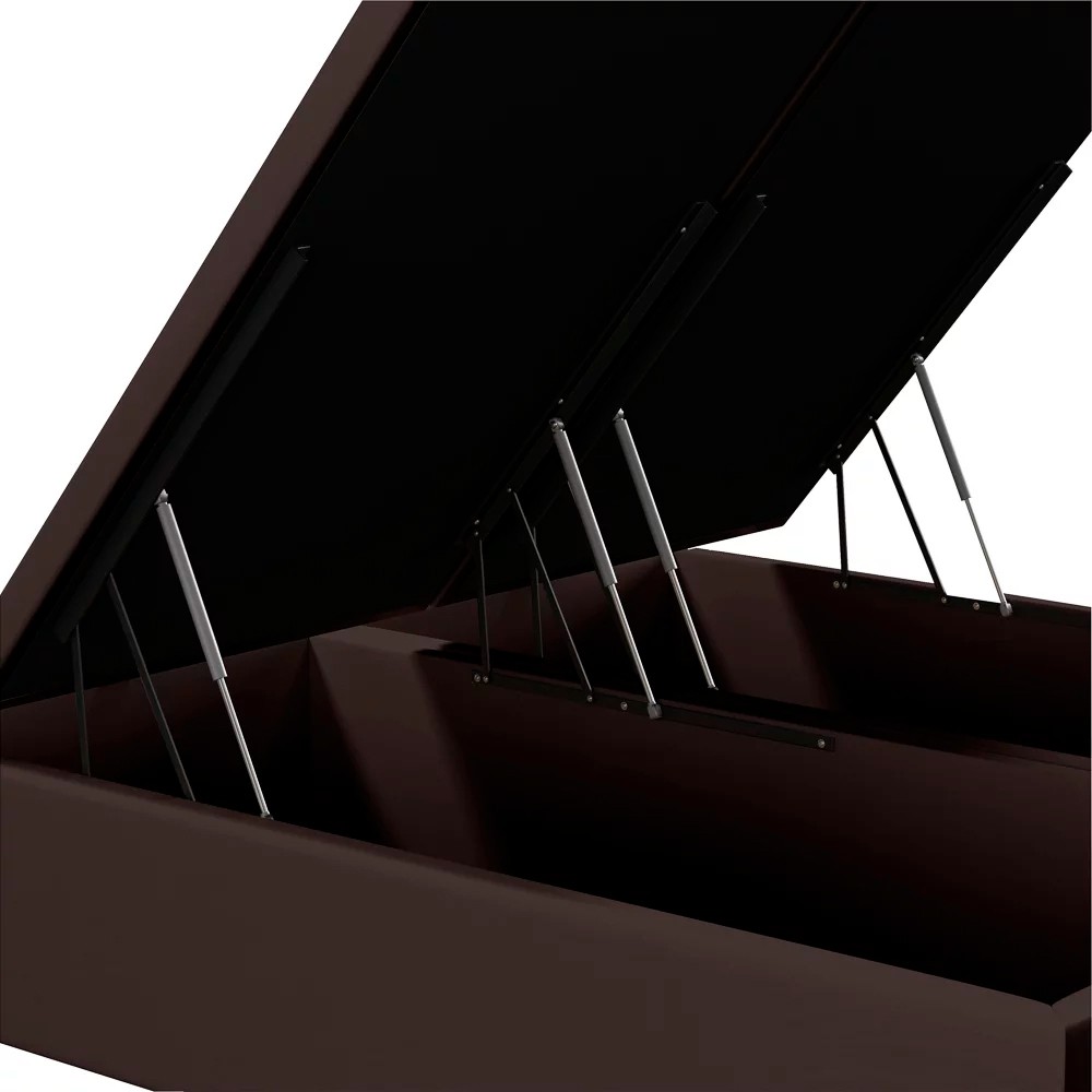Base Cama Box Baú Casal Queen 158cm Hit Z04 Sintético Marrom - Mpozenato