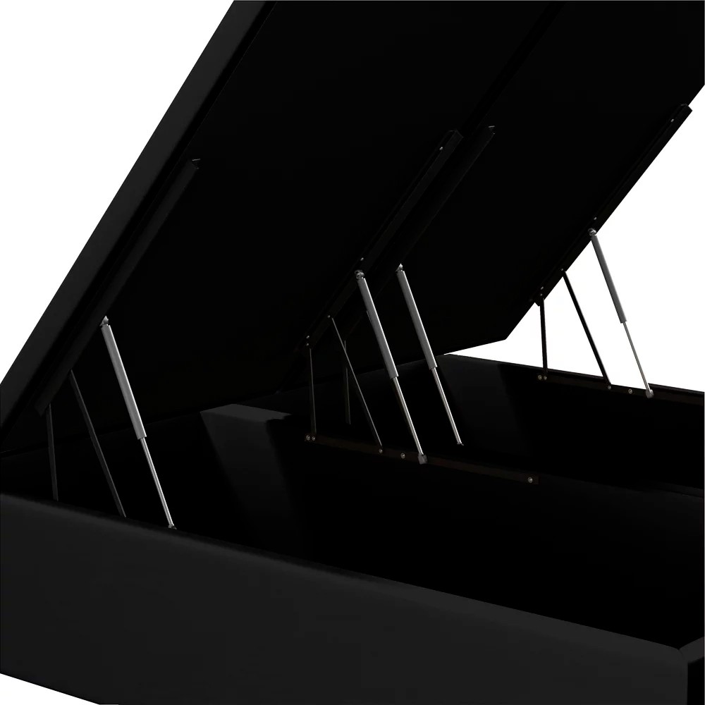 Base Cama Box Baú Casal Queen 158cm Hit Z04 Sintético Preto - Mpozenato