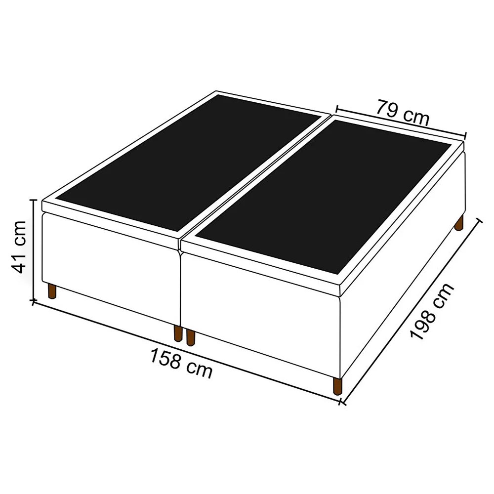 Base Cama Box Baú Casal Queen 158cm Hit Z04 Suede Bege - Mpozenato